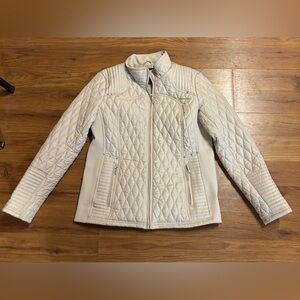 Weatherproof Quilted Zip Jacket • Women’s Size L • Ivory Puffer Style